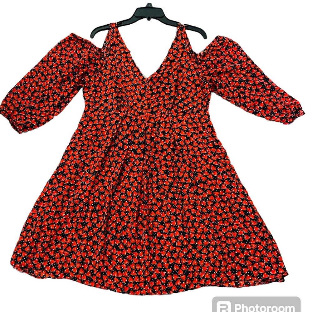 Disney Red and Black Mini Dress with Cold-Shoulder Sleeves